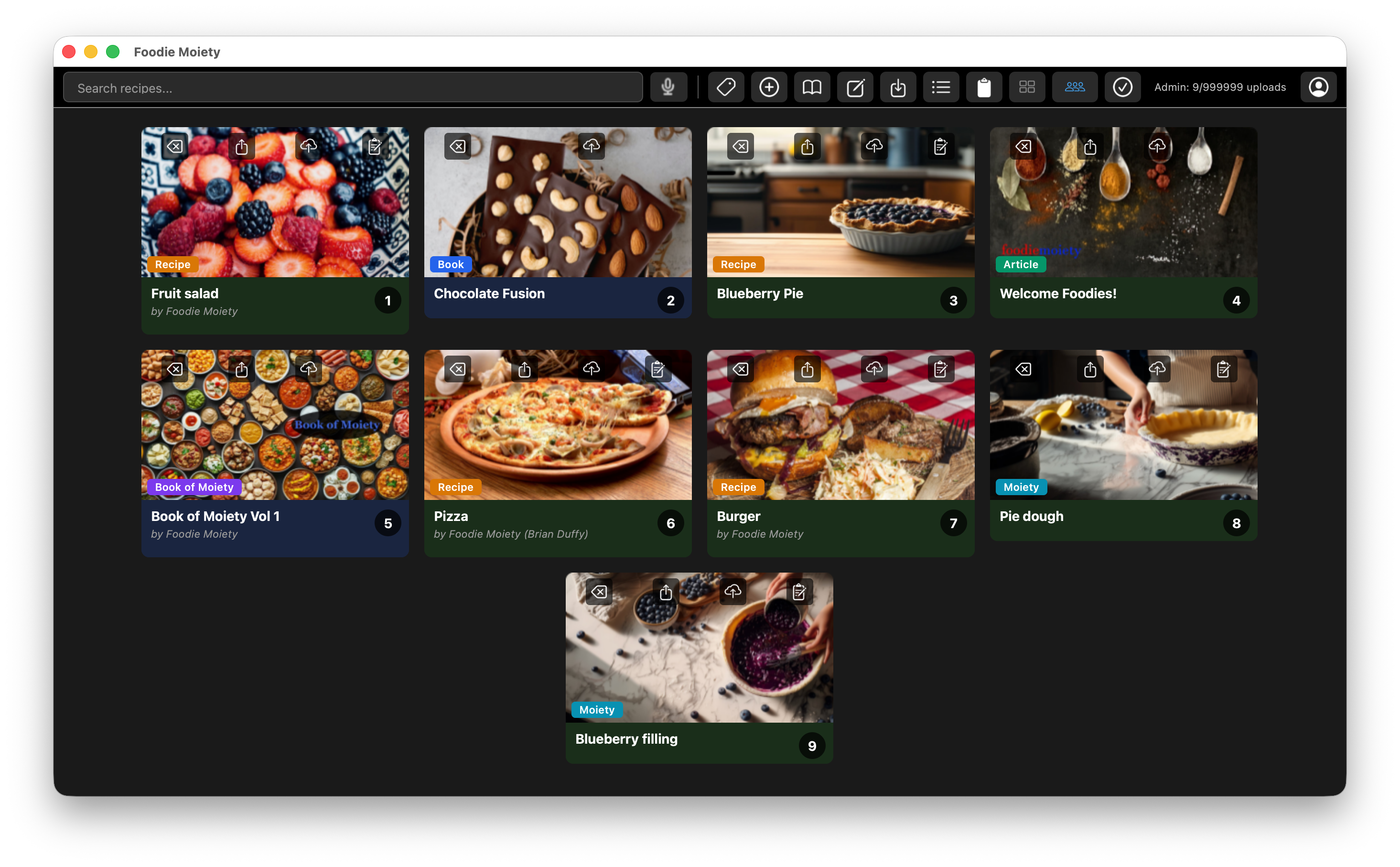 Foodie Moiety recipe library